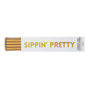 Gold Metal Cocktail Straws 4ct - The Party Darling