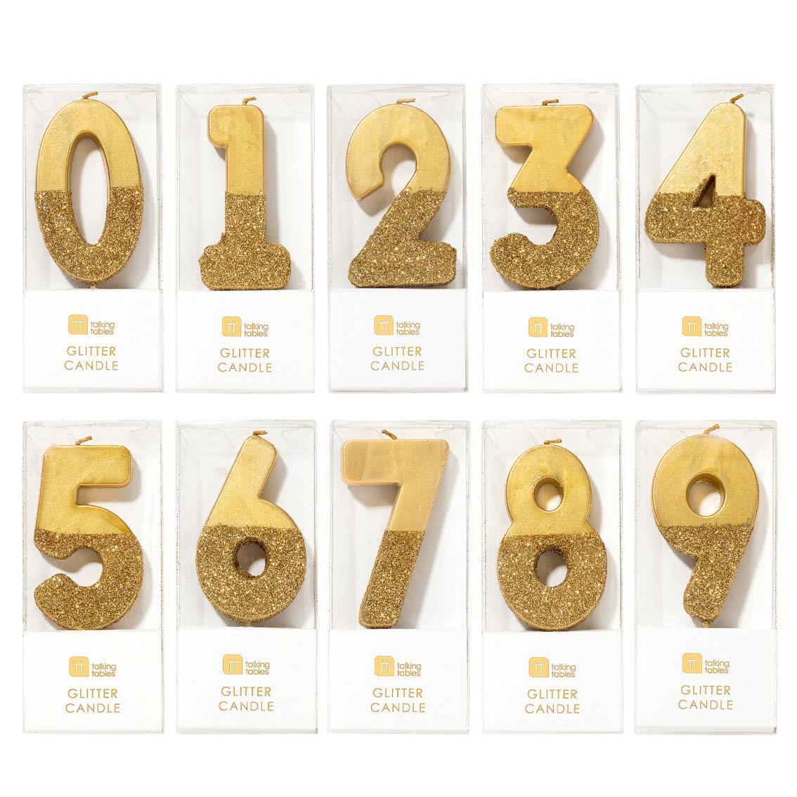 Gold Glitter Dipped Number Birthday Candle - The Party Darling