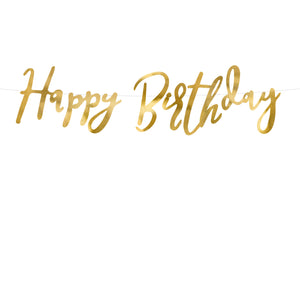Gold Happy Birthday Letter Banner | The Party Darling