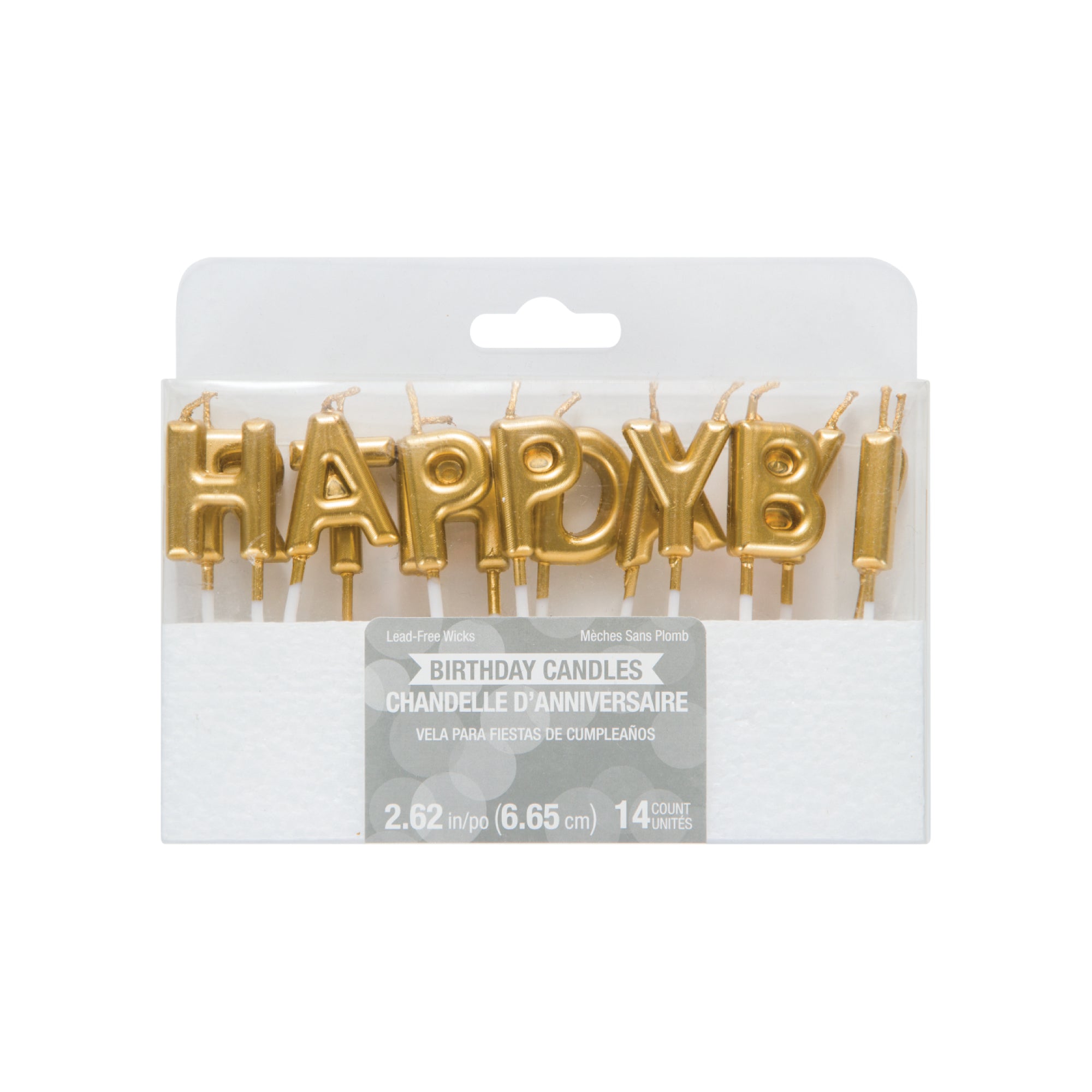 Gold Happy Birthday Candle Set 14ct | The Party Darling