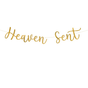 Gold Heaven Sent Banner 6.5ft | The Party Darling