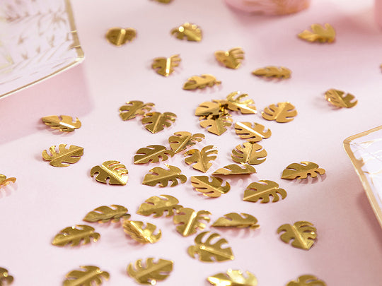 Metallic Gold Tropical Leaf Confetti .5oz | The Party Darling