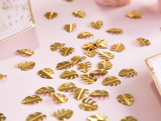 Metallic Gold Tropical Leaf Confetti .5oz | The Party Darling