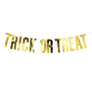 Gold Trick or Treat Letter Banner | The Party Darling