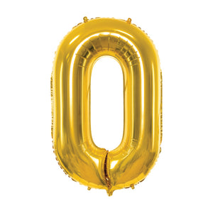 34" Giant Gold Number 0 Balloon | The Party Darling