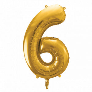 34" Giant Gold Number 6 Balloon | The Party Darling