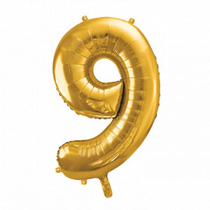 34" Giant Gold Number 9 Balloon | The Party Darling