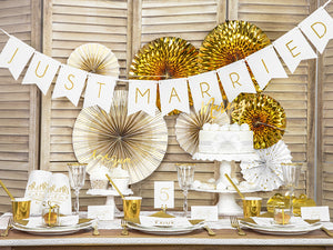 Gold Just Married Pennant Banner - The Party Darling