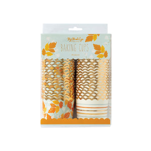 Golden Autumn Leaves Baking Cups 50ct | The Party Darling