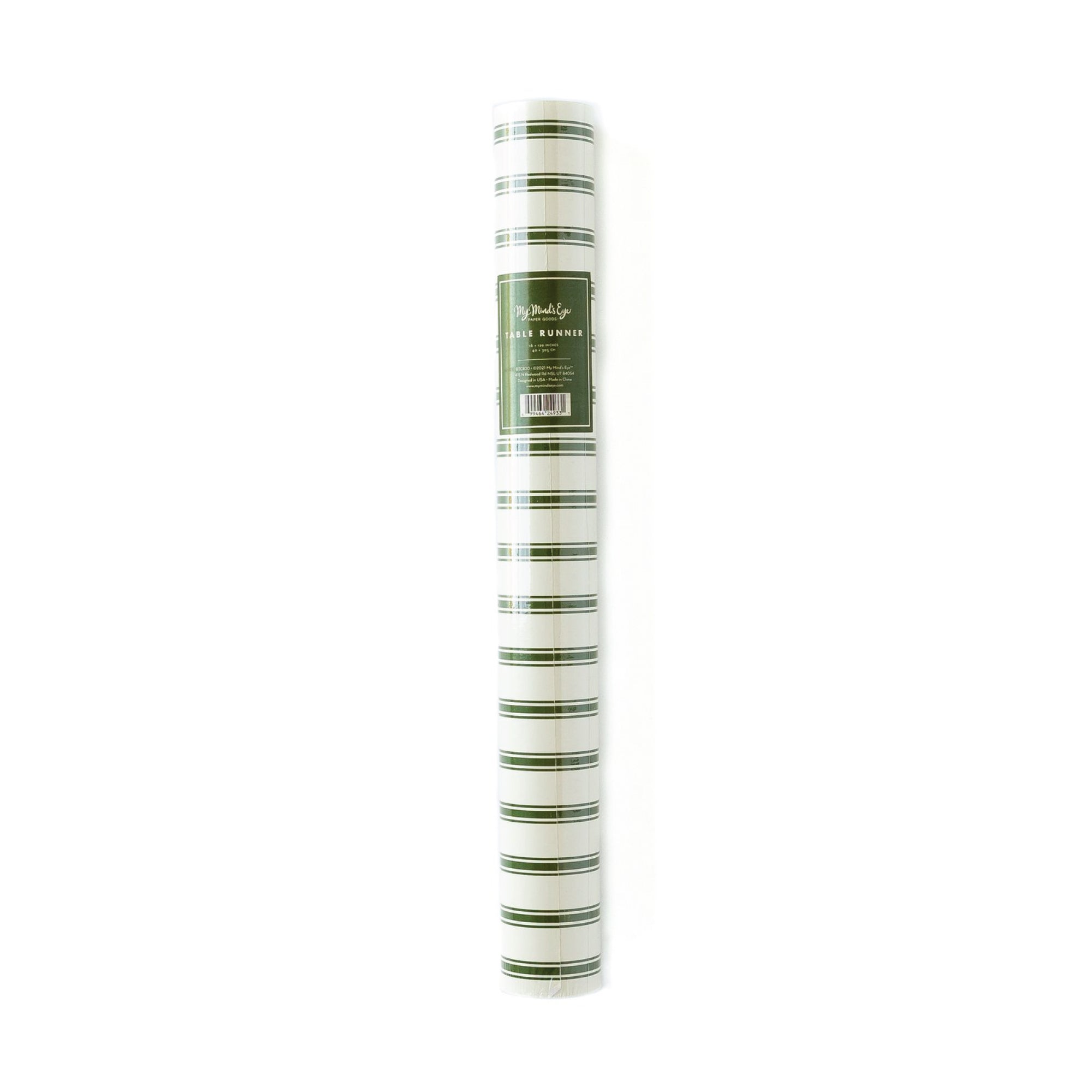 Green Striped Paper Table Runner - The Party Darling