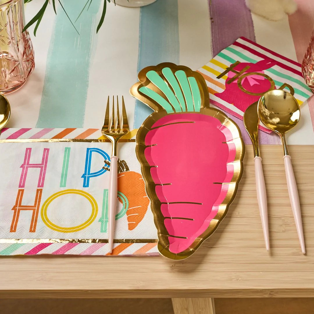 Hoppy Easter Carrot Lunch Plates 8ct | The Party Darling