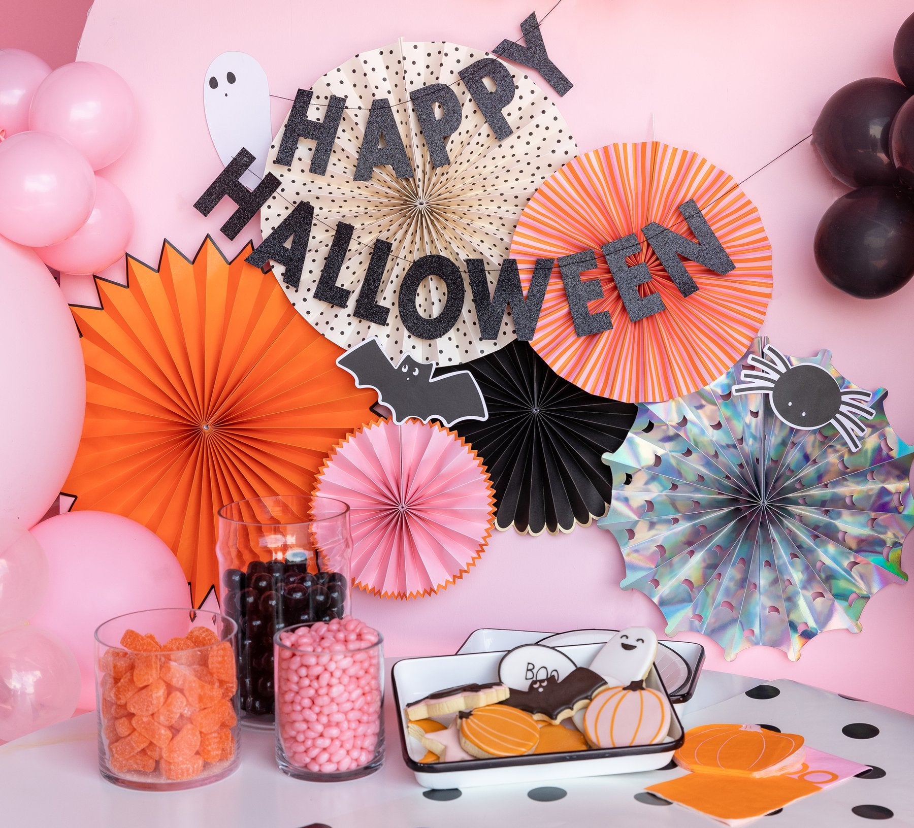 Happy Haunting Paper Fan Decorating Kit 6ct | The Party Darling