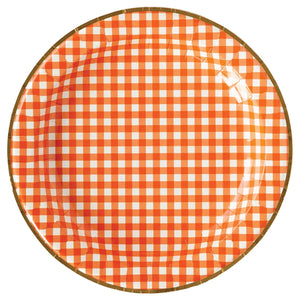 Harvest Orange Plaid Dinner Plates 8ct | The Party Darling