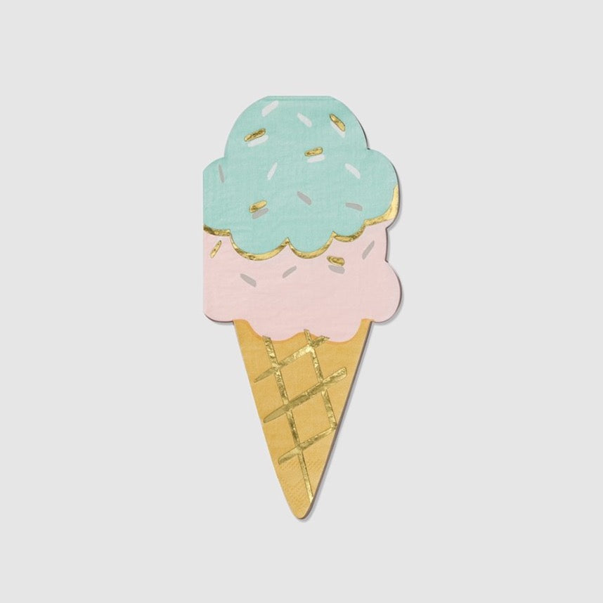 Pastel Ice Cream Cone Dessert Napkins 25ct | The Party Darling