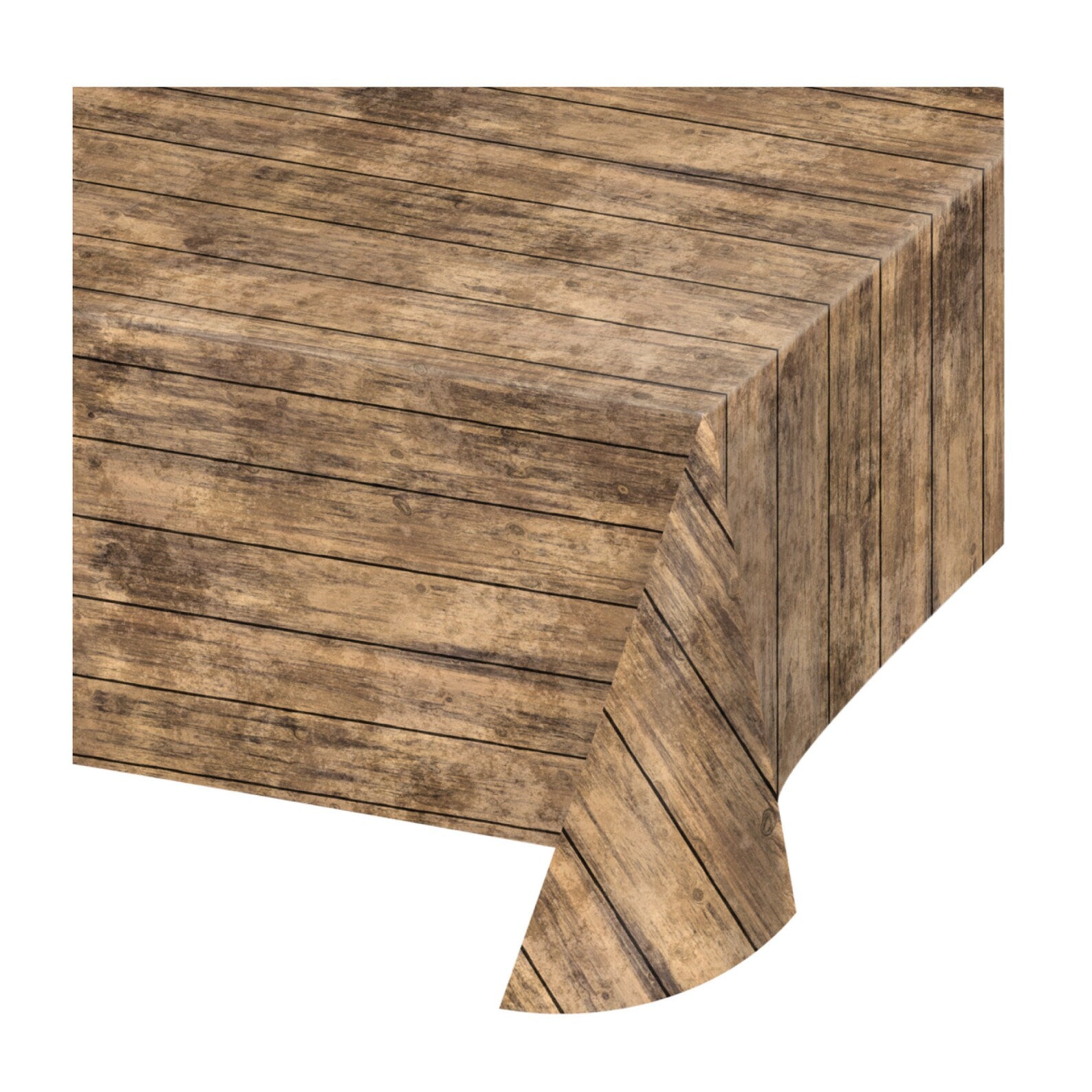 Brown Wood Grain Plastic Table Cover | The Party Darling