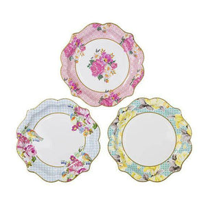 Elegant Floral Paper Plates Assortment 12ct | The Party Darling