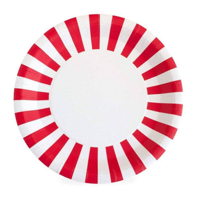 Red & White Striped Lunch Plates 12ct