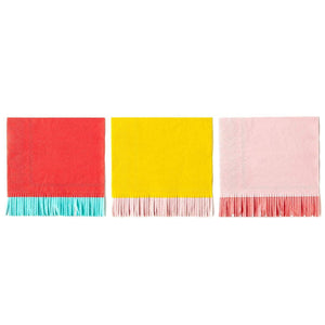 Hip Hip Hooray Fringed Beverage Napkins 24ct | The Party Darling