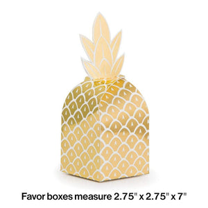 Metallic Gold Pineapple Favor Boxes 8ct
