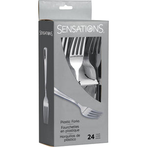 Silver Premium Plastic Forks 24ct | The Party Darling