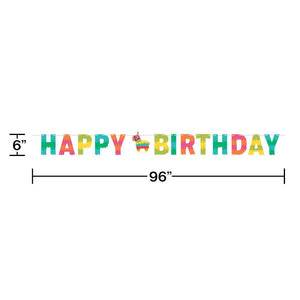 Fiesta Piñata Happy Birthday Banner 8ft | The Party Darling