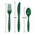 Hunter Green Premium Plastic Cutlery Service for 8 | The Party Darling