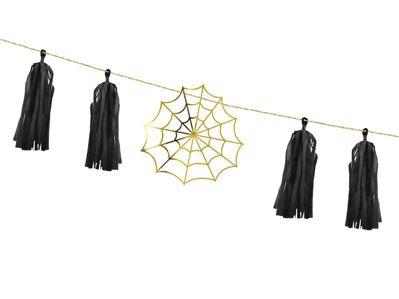 Gold Spiderweb Tassel Garland 5.7ft | The Party Darling