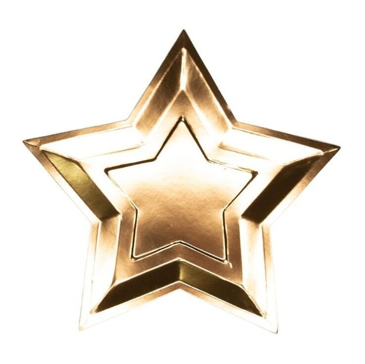 Gold Star Lunch Plates 8ct | The Party Darling