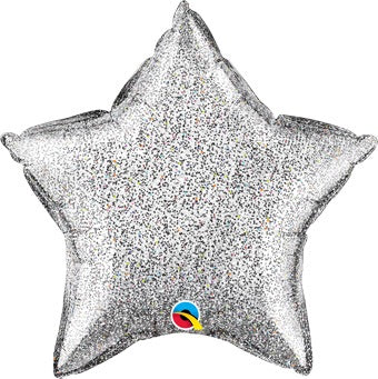 Glitter Silver Star Balloon 20in | The Party Darling