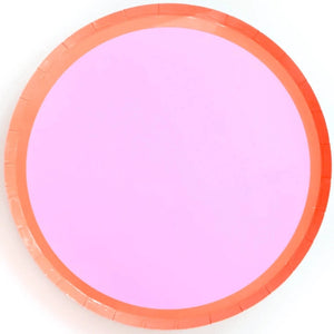 Light Purple & Coral Colorblock Dinner Plates 8ct | The Party Darling