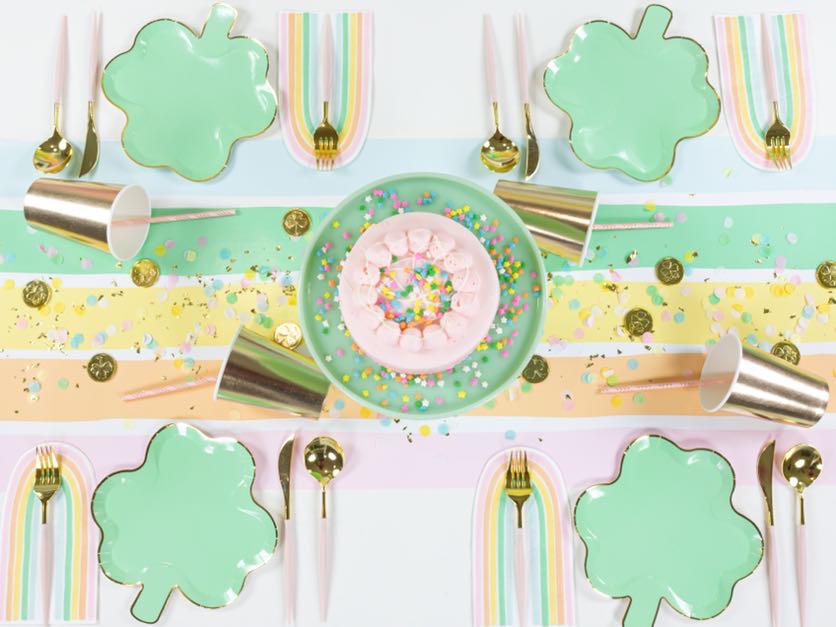 Pastel Green Shamrock Lunch Plates 8ct | The Party Darling