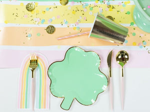 Pastel Green Shamrock Lunch Plates 8ct | The Party Darling