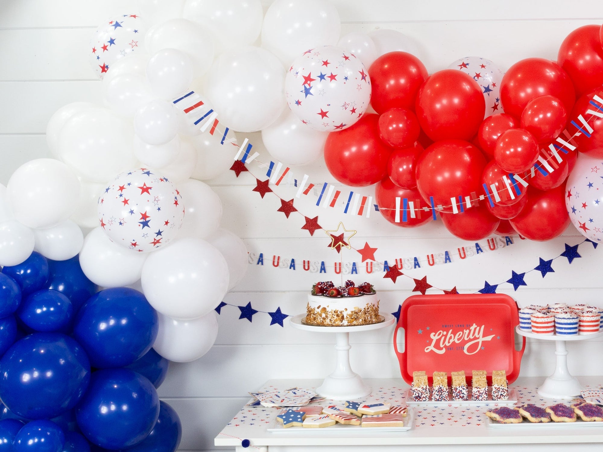 Patriotic Latex Star Balloons 6ct | The Party Darling