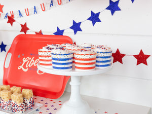 Blue and White Striped Confetti Food Cups 20ct | The Party Darling