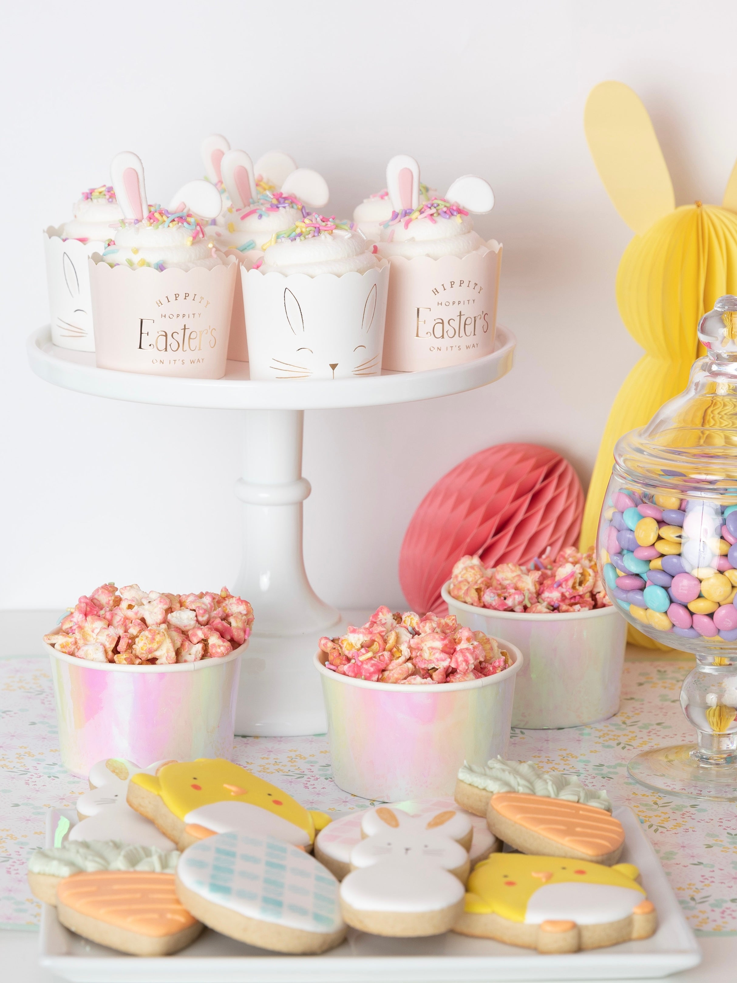 Yellow Bunny Honeycomb Decoration 12in | The Party Darling