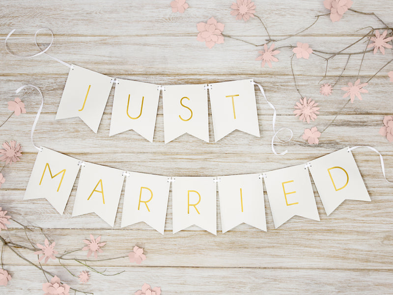 Gold Just Married Pennant Banner 5ft | The Party Darling