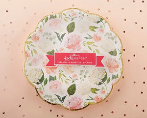 Floral Bridal Shower Scalloped Lunch Plates 8ct - The Party Darling
