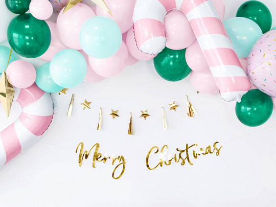 Gold Merry Christmas Cursive Letter Banner | The Party Darling