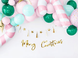 Gold Merry Christmas Cursive Letter Banner - The Party Darling