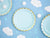 Light Blue Gold-Trimmed Scalloped Dessert Plates 6ct | The Party Darling
