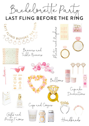 Last Fling Before The Ring Banner Set | The Party Darling