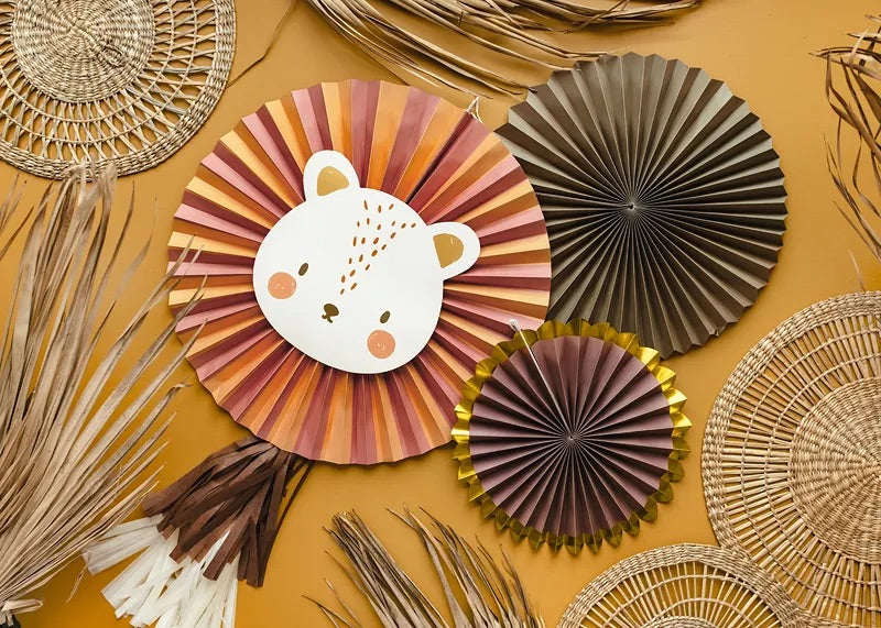 Leo the Lion Paper Fan Decorations 3ct | The Party Darling