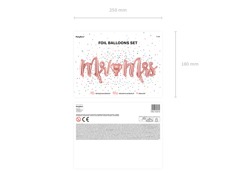 Rose Gold Mr. &amp; Mrs. Cursive Letter Balloon Banner - The Party Darling