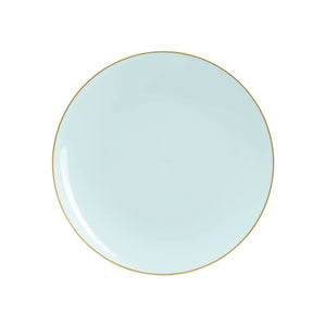 Light Mint Blue With Gold Rim Plastic Dessert Plates 10ct | The Party Darling