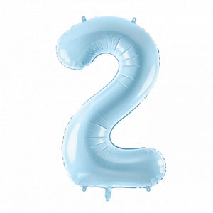 34" Giant Pastel Light Blue Number 2 Balloon | The Party Darling
