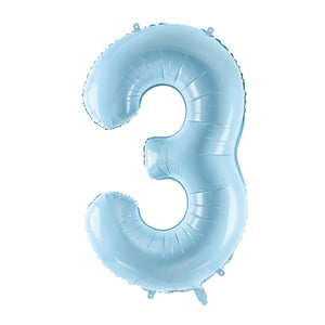 34" Giant Pastel Light Blue Number 3 Balloon | The Party Darling