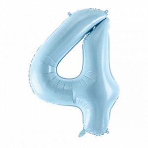 34" Giant Pastel Light Blue Number 4 Balloon | The Party Darling