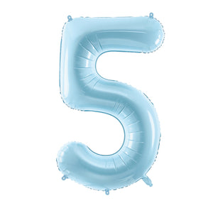 34" Giant Pastel Light Blue Number 5 Balloon | The Party Darling