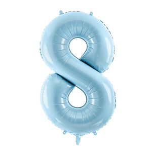 34" Giant Pastel Light Blue Number 8 Balloon | The Party Darling