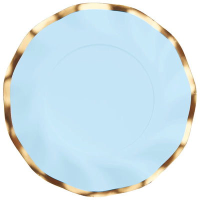 Light Blue Wavy Dinner Plates 8ct